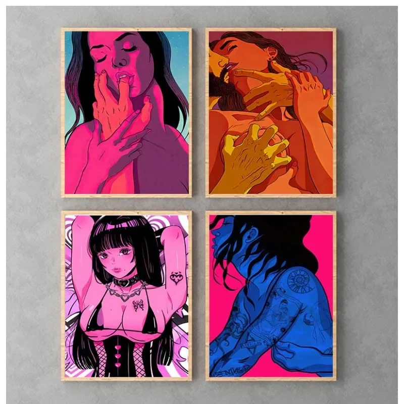 مجردة مثير امرأة حائط لوح رسم ملصق فني اللون الكبار صورة الطباعة موضة الفن فندق غرفة نوم ديكور المنزل #2