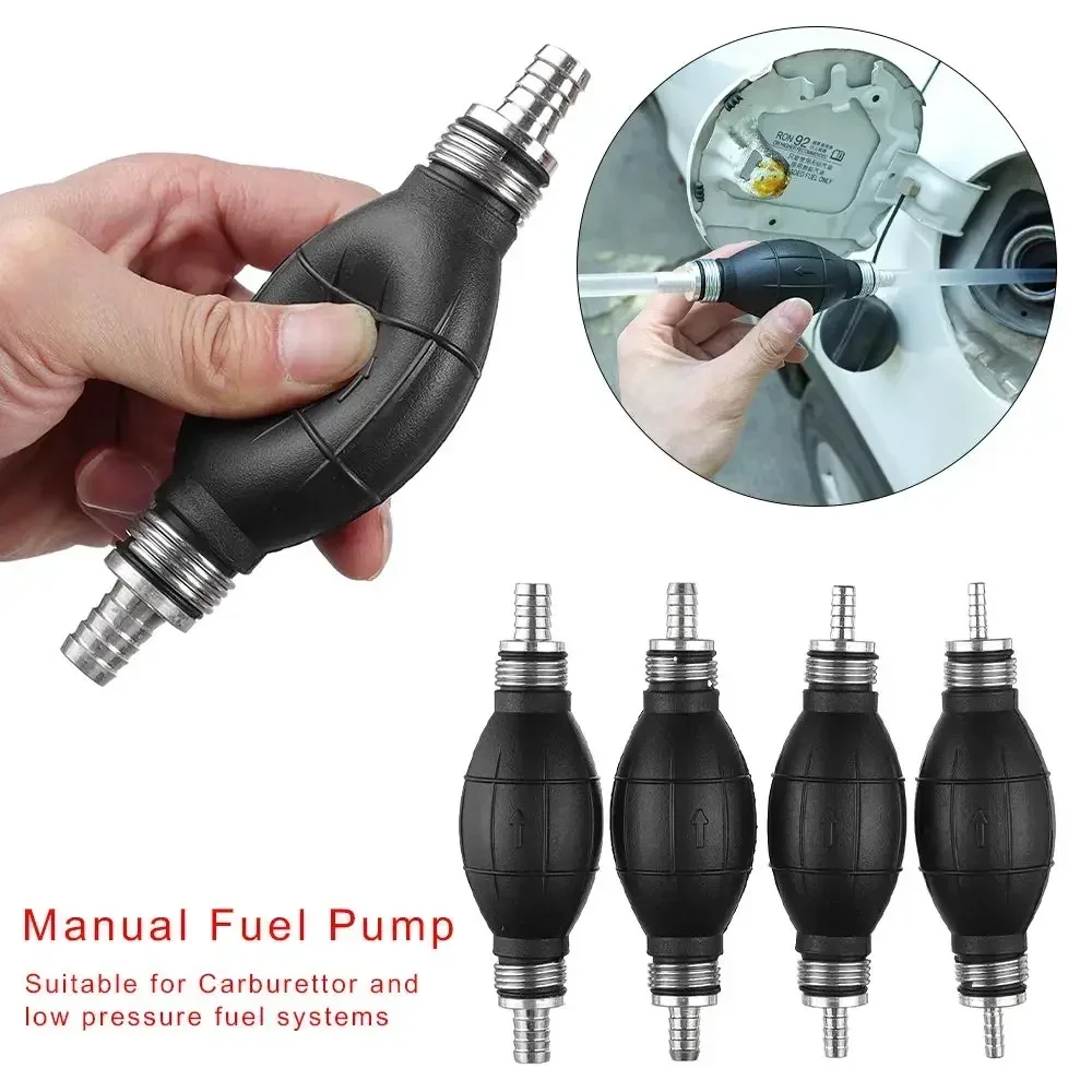 8mm Manual Fuel Pump Rubber Aluminum Hand Primer Oil Gasoline Petrol Diesel Liquid Transfer Pump