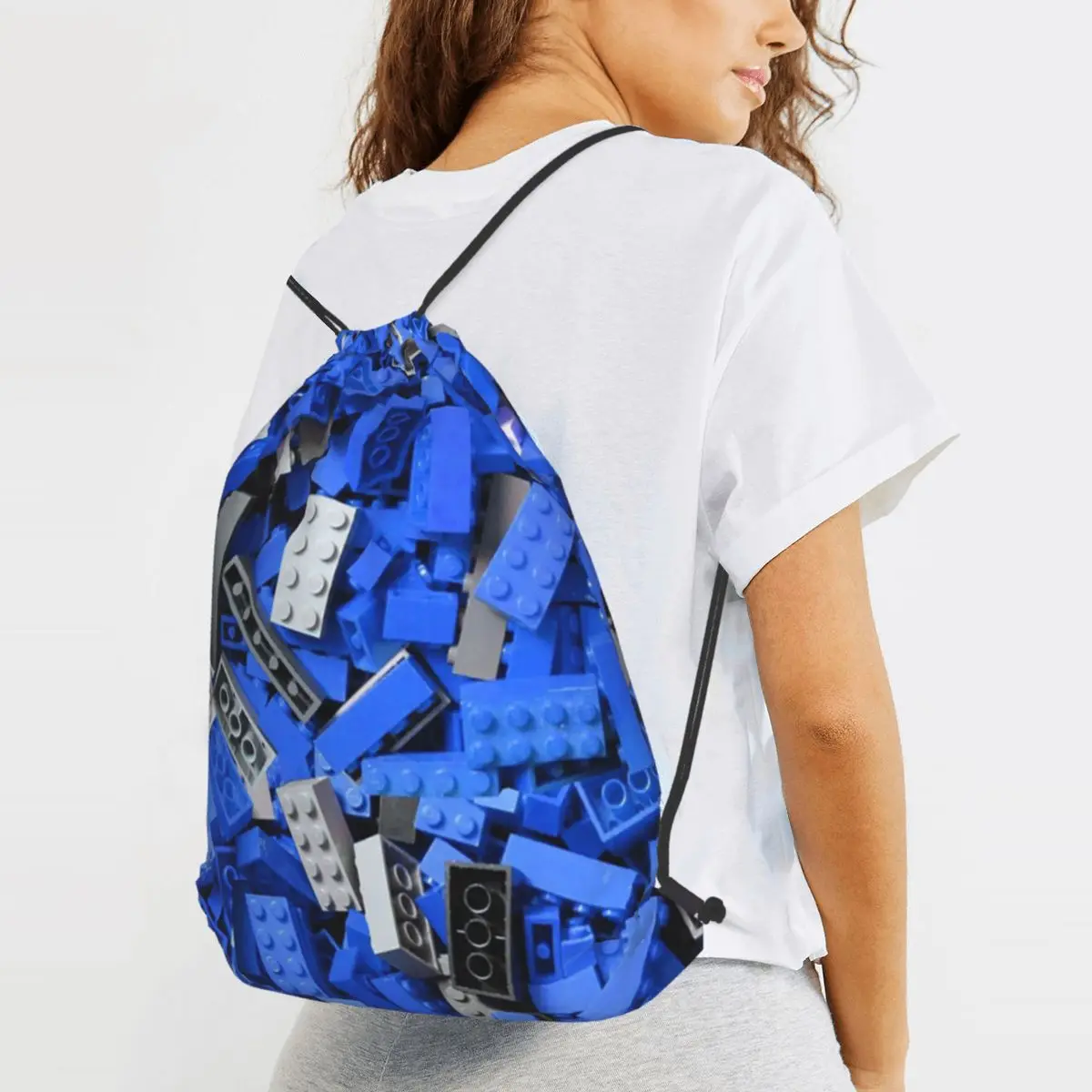 Loads Of Bricks (blue) Backpacks Casual Drawstring Bags Storage Bag Book Bags for Man Woman Students