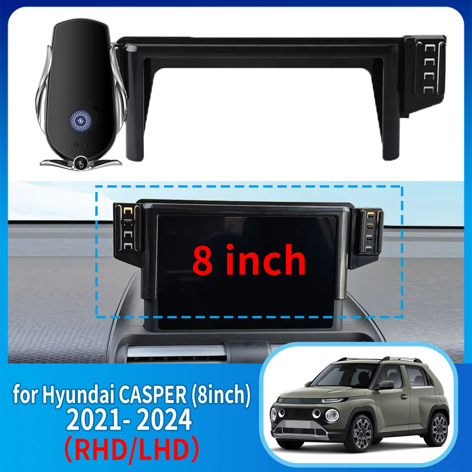 

for Hyundai CASPER (8inch) AX1 2021 2022-2024 ​​Phone Holder, Dashboard Screen Mount Bracket Easy Installation​​ Car accesso