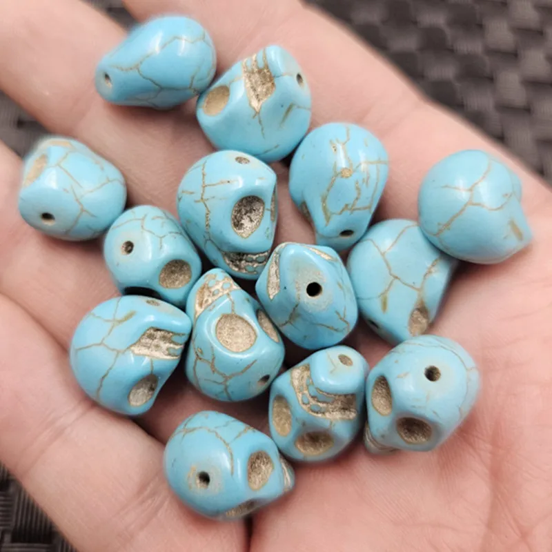 1pcImitation Turquoise Skull Imitation Jade Scattered Beads Imitation Turquoise Turquoise Ornament Accessories Handmade Beads