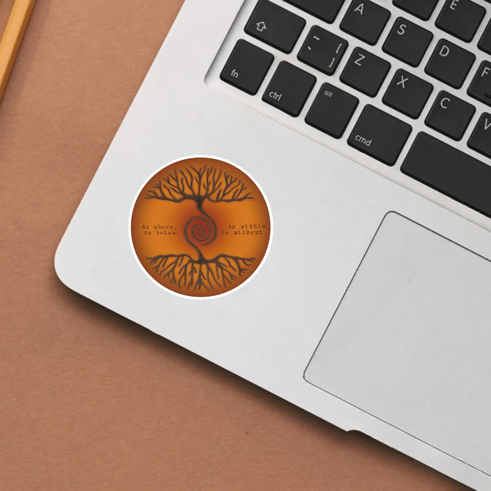 3pcs Spiral Tree of Life As Above, So Below. As Within, So Without, Symbolizing Connection, Balance, and Growth Stickers