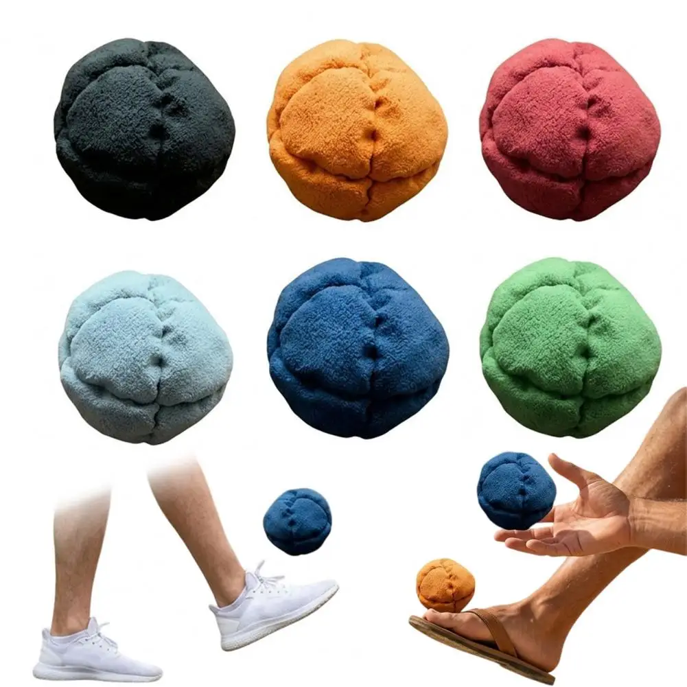 Unique Pattern Football Bag Handmade Crochet Set Colorful Knitted Footbags for Adults Kids Soft Balls for Outdoor Games Stress