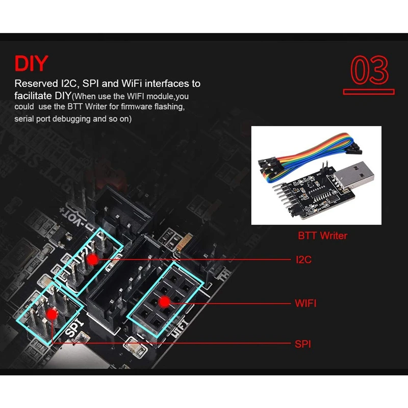 Imagem -02 - Bigtreetech-wifi Módulo de Expansão para Impressora 3d Btt Writer Módulo V1.0 Esp01s Skr V1.4 Turbo Placa de Controle Peças