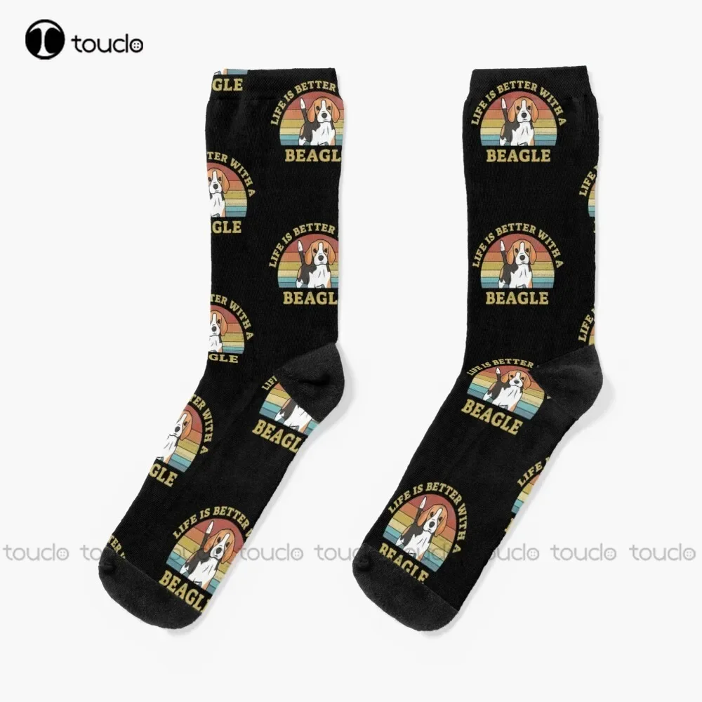 

Beagle Live Ist Better Design Gift Idea For Dog Owner Socks Men'S Athletic Socks Christmas Gift Unisex Adult Teen Youth Socks