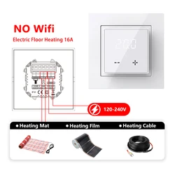 MAXKOSKO Smart Heating Thermostat LCD Display Touch key Heat Regulator Temperature Controller External 4 kinds of sensors Probe