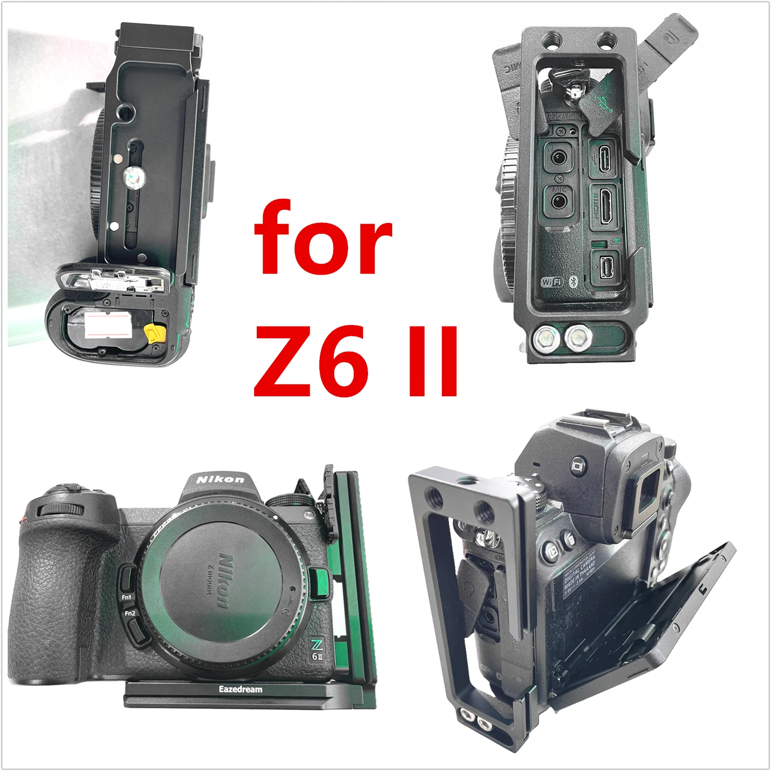 Z7II Z6II Cable Lock Tripod Quick L Plate Holder only for Nikon Z 7 II , Z 6 Mark II Camera Tether Shooting & Live Streaming