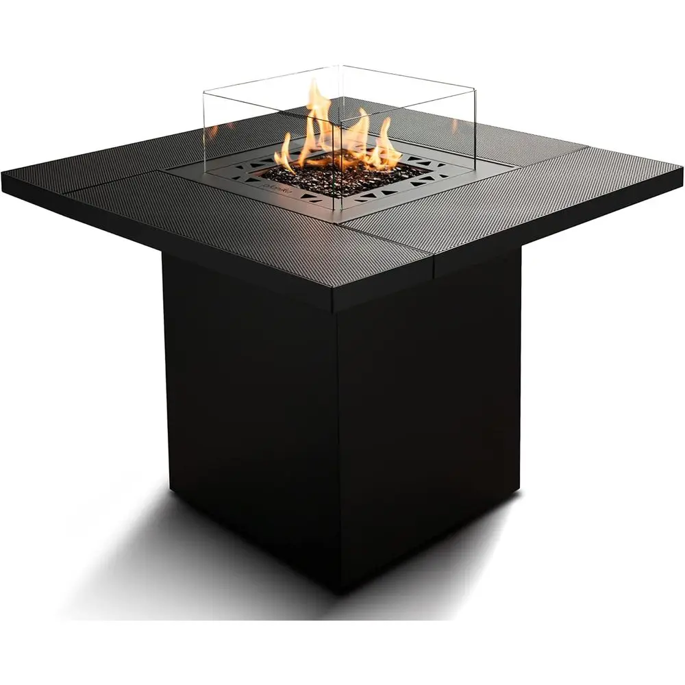 

35 Wide Propane Gas Fire Pit Table with Cover, Ideal for Outdoor Patio or Coffee Table Use