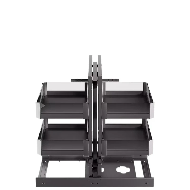 

Kitchen cabinet double-layer reinforced seasoning blue built-in storage rack corner little monster full