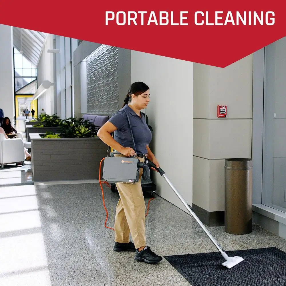 Commercial Lightweight Canister Vacuum Cleaner Portable Handheld Above Floor Cleaning Built-In Blower Accessory Pack with