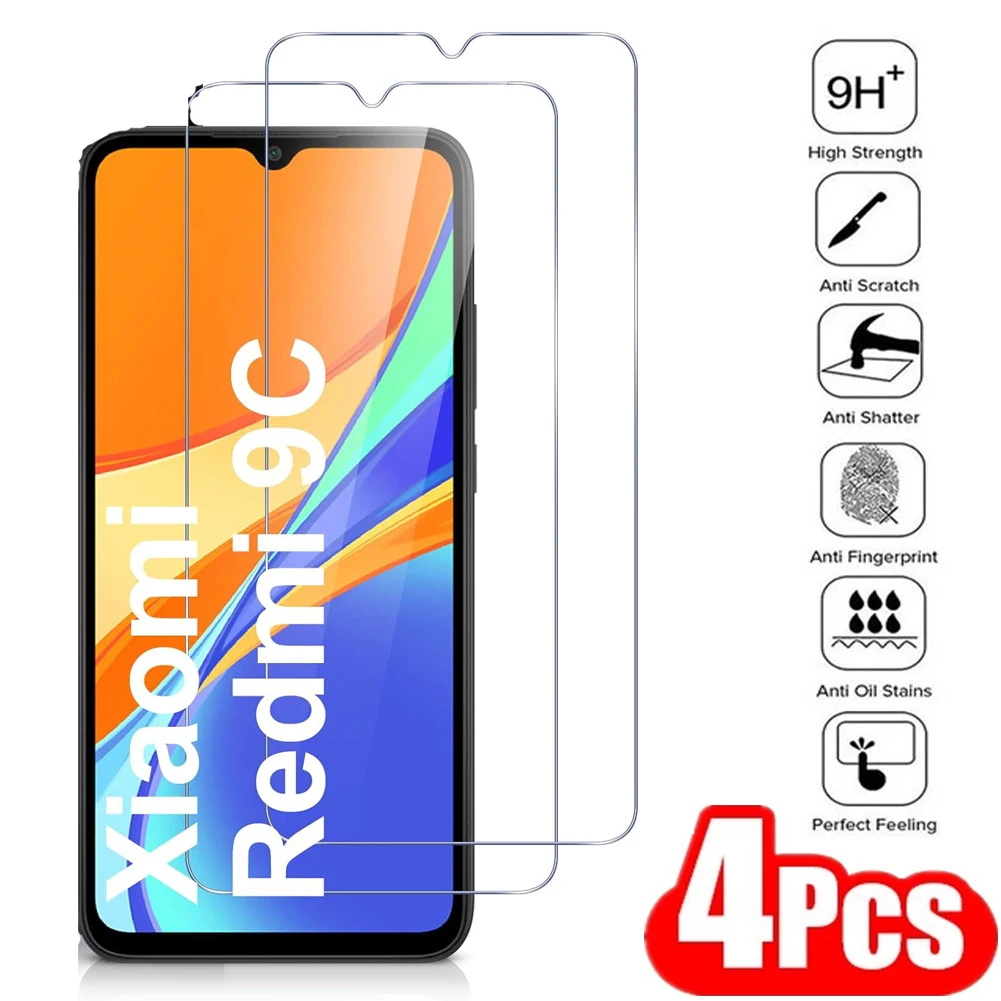 

2/4Pcs Screen Protector For Xiaomi Redmi 9C/9A Tempered Glass