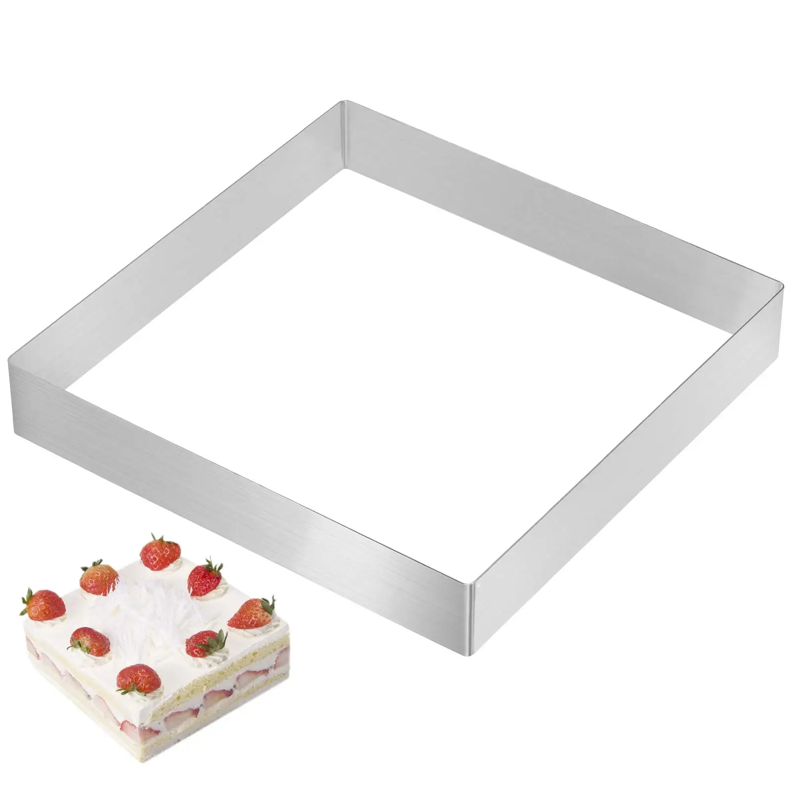 

Premium Square Mousse Ring Stainless Steel Cake Former for Baking Molds DIY Pastry Chef Cooking Kitchen Tool Cake