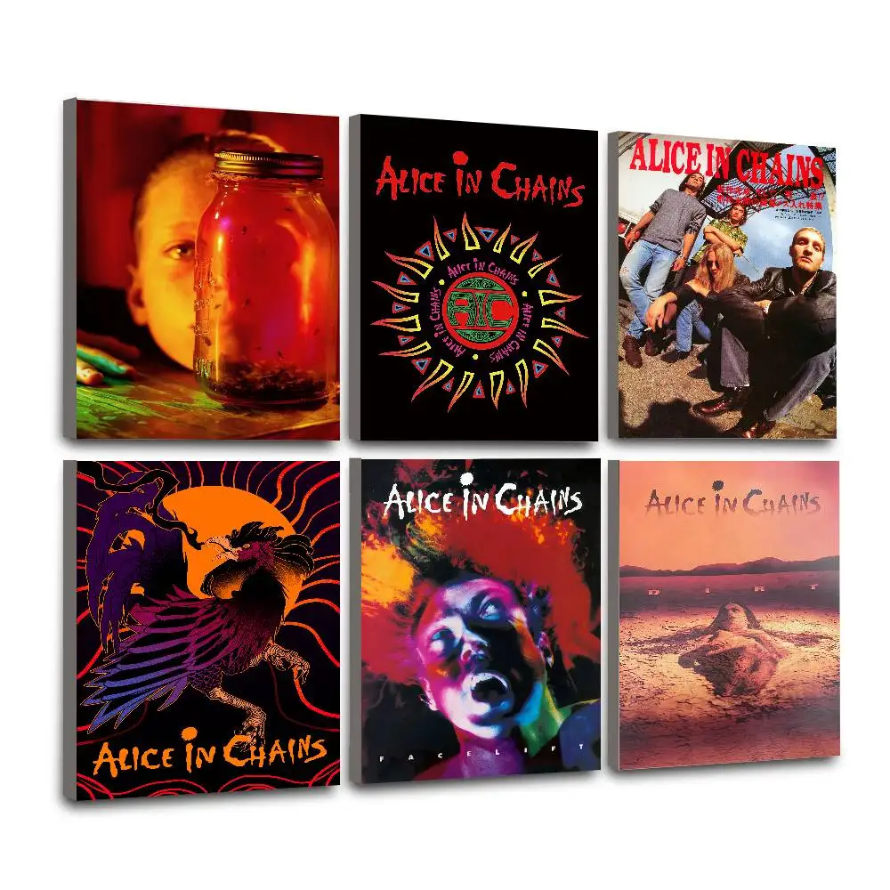 Band A-Alice In Chains Poster Wall Art for Study Living Room Decor Unique Home Decoration Pictur Gift