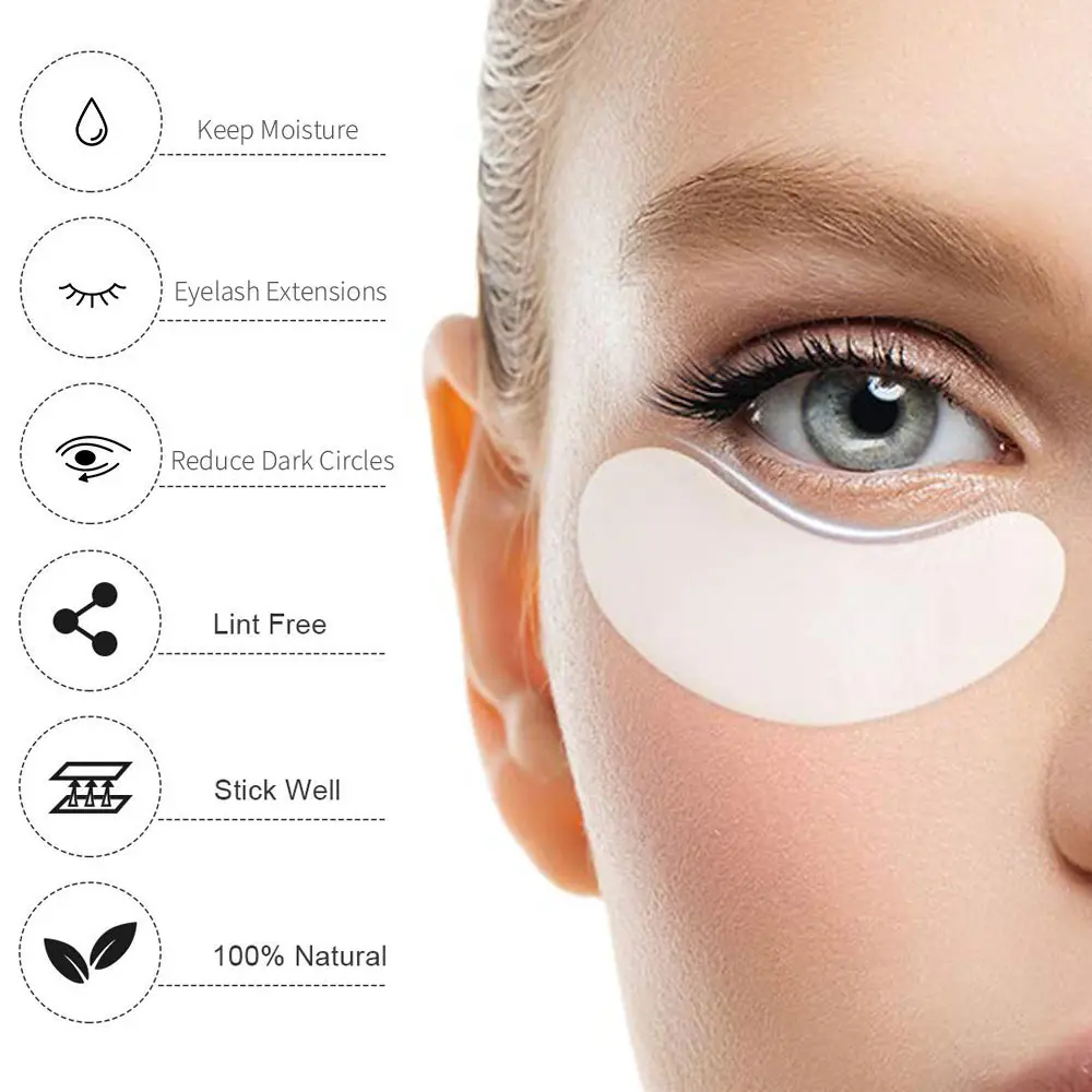 50 Paar Wimpers Voor Wimperverlengingen Eye Pads Kussens Wegwerp Patch Onder Lash Tips Pluisjes Gratis Sticker Wraps Make-Up