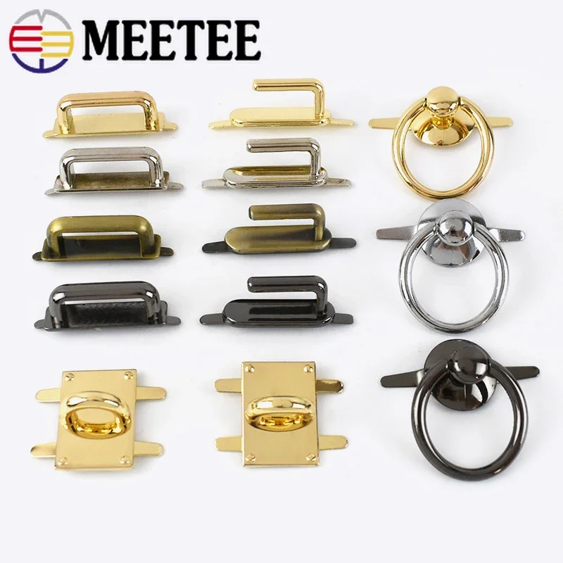 Meetee 5/10Pcs 22-35mm Metal O Ring Handbag Decor Buckles Bag Side Chain Nail Connector Clasps DIY Luggage Hardware Accessories