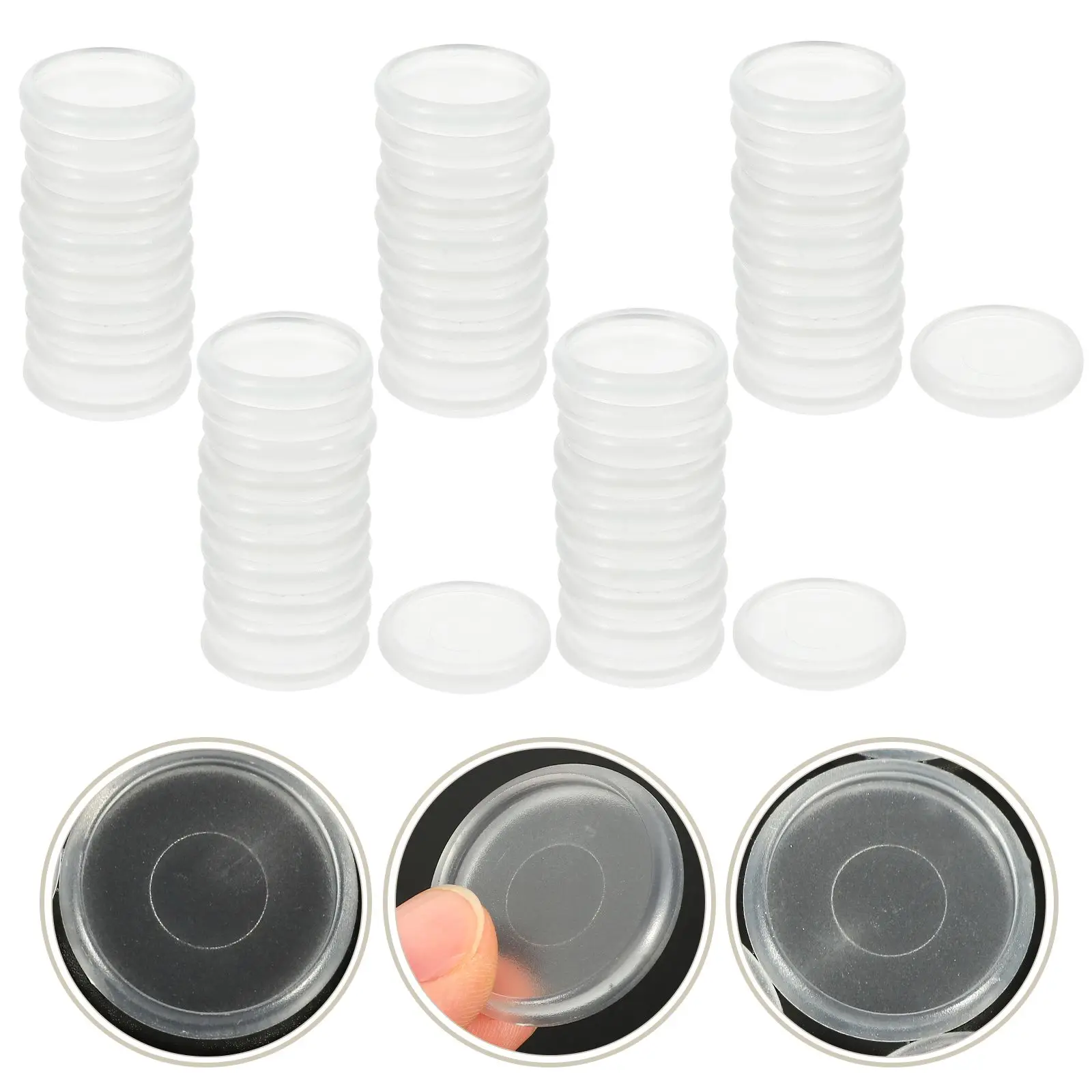 55 Pcs Discs Clear Plastic Binder Rounds for Notebooks Photo Albums Loose Leaf Binding Bind Discs For Planner Supplies