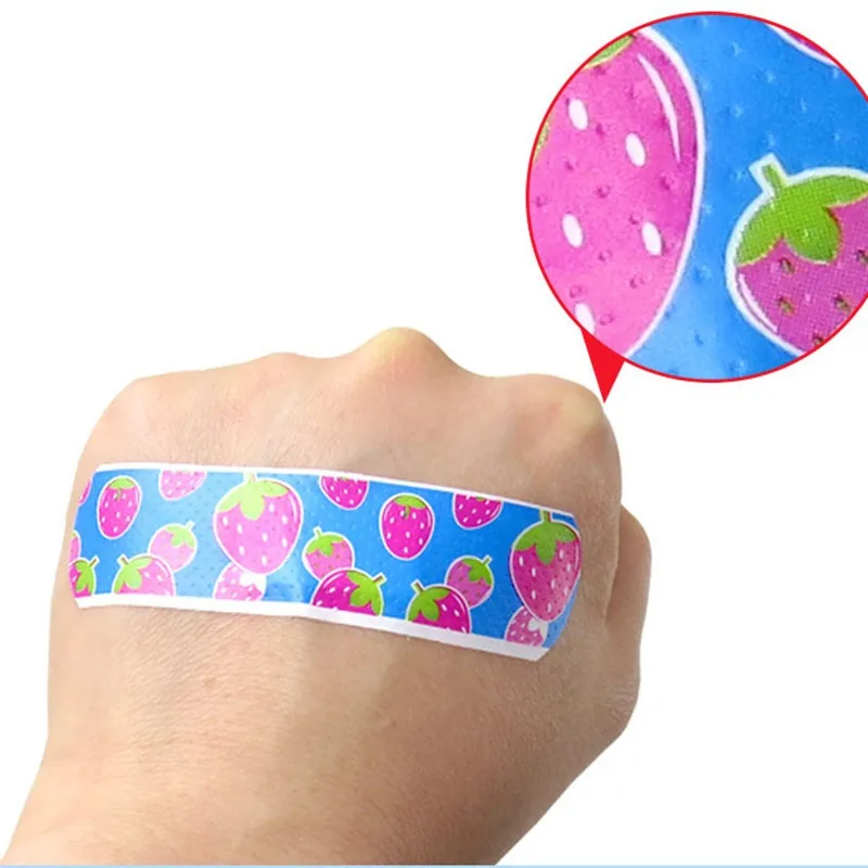 60Pcs/Set Cartoon Fruit Animal Band Aid Cute Children's Plasters Wound Dressing Patch Tape Strips Waterproof Adhesive Bandages