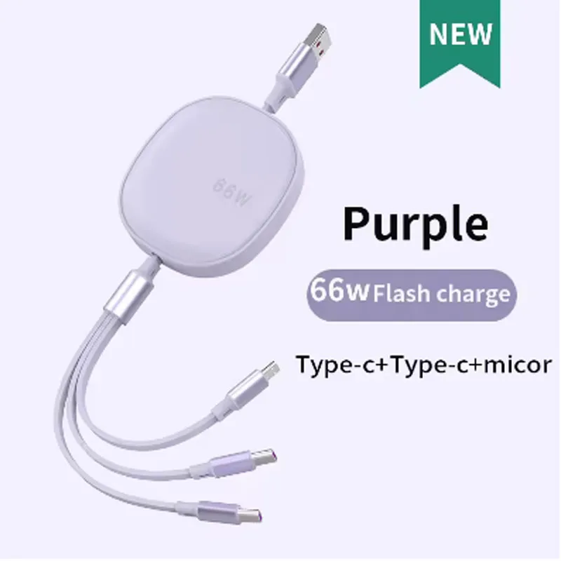 3 في 1 USB C كابل قابل للسحب كابل شاحن سريع 66 واط USB نوع C كابل ل ممن لهم Reno15 برو النوبة Z60 الترا ZTE بليد V70 Vita