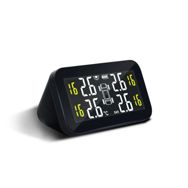 High Quality Wireless Car TPMS Solar Gauge Tire Pressure Monitoring System LCD Display 4 Internal Sensor Tire Pressure Sensors