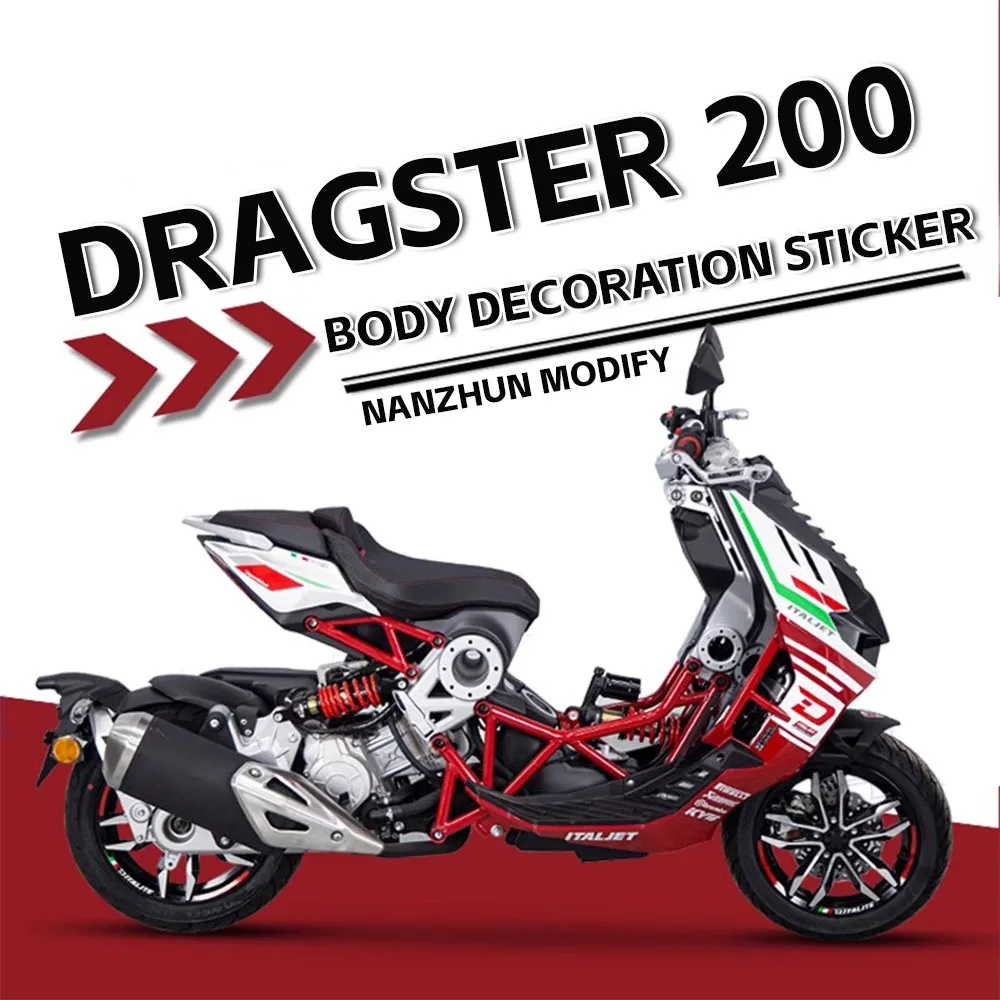 For ITALJET Dragster 200 Sticker Motorcycle Body Color Change Waterproof Decorative DRAGSTER 200 Italjet Sticker