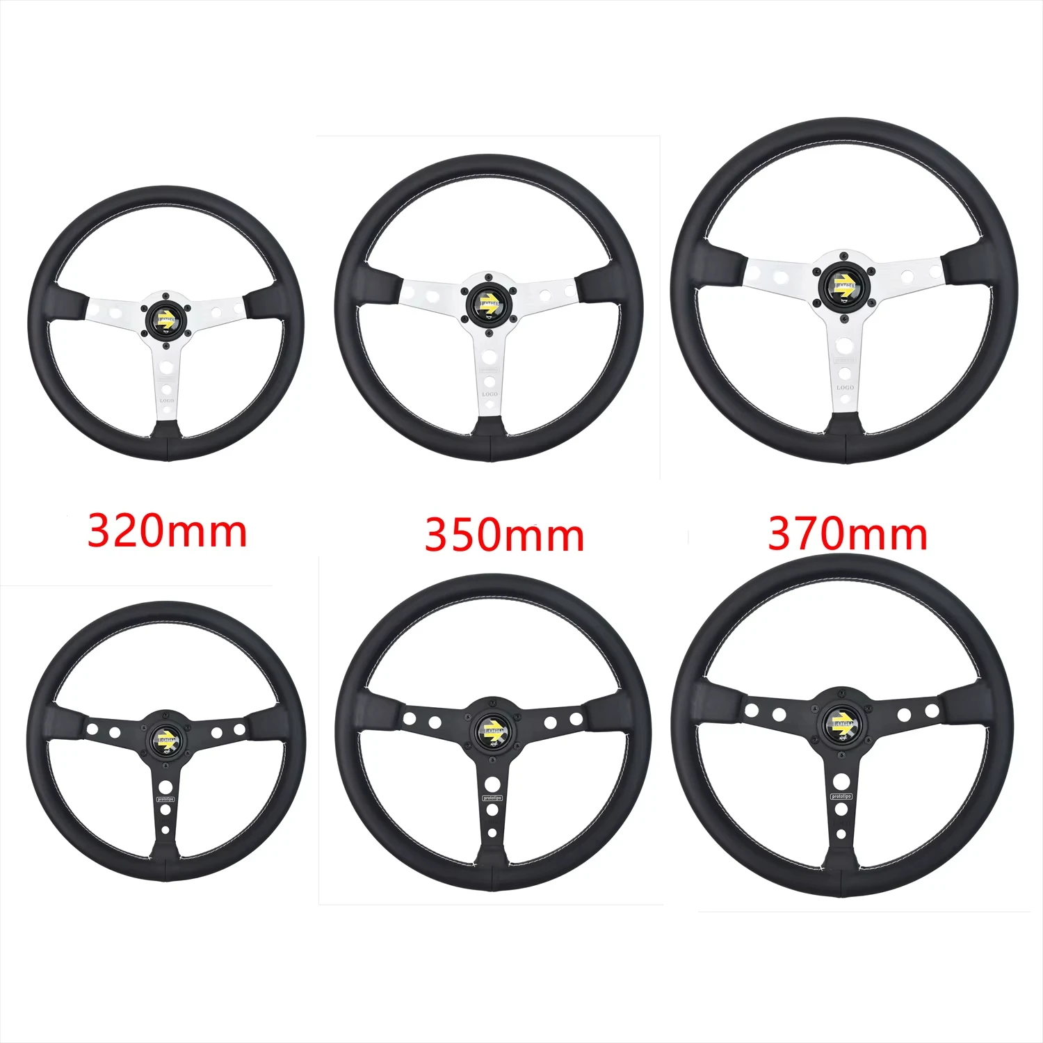 

TIYPEOR Universal Sport Steering Wheel Microfiber Auto Racing Steering Wheels for Car Customized