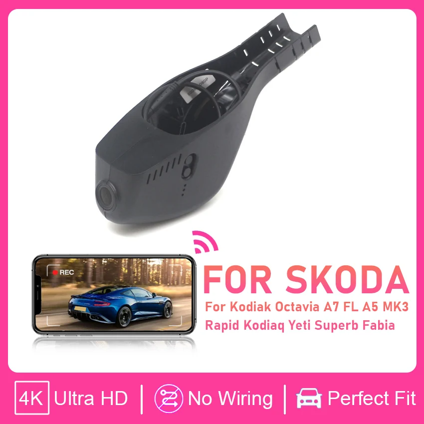 Plug and play Car DVR Wifi Video Recorder Dash Cam Camera For Skoda Kodiak Octavia A7 FL A5 MK3 Rapid Kodiaq Yeti Superb Fabia