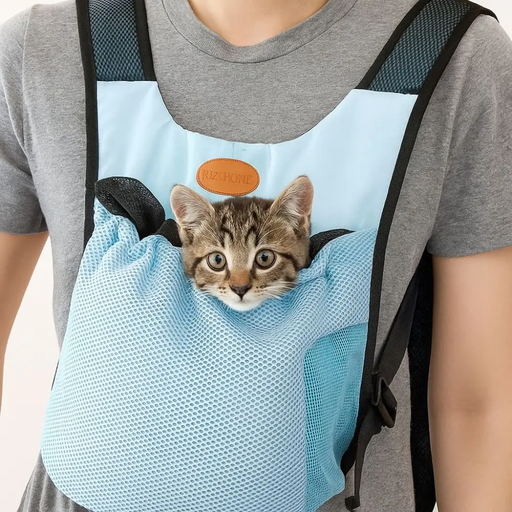 Portable Breathable Pet Chest Shoulder Bag Adjustable Foldable Pet Travel Bag Double Shoulder Dog Walking Bag Camp
