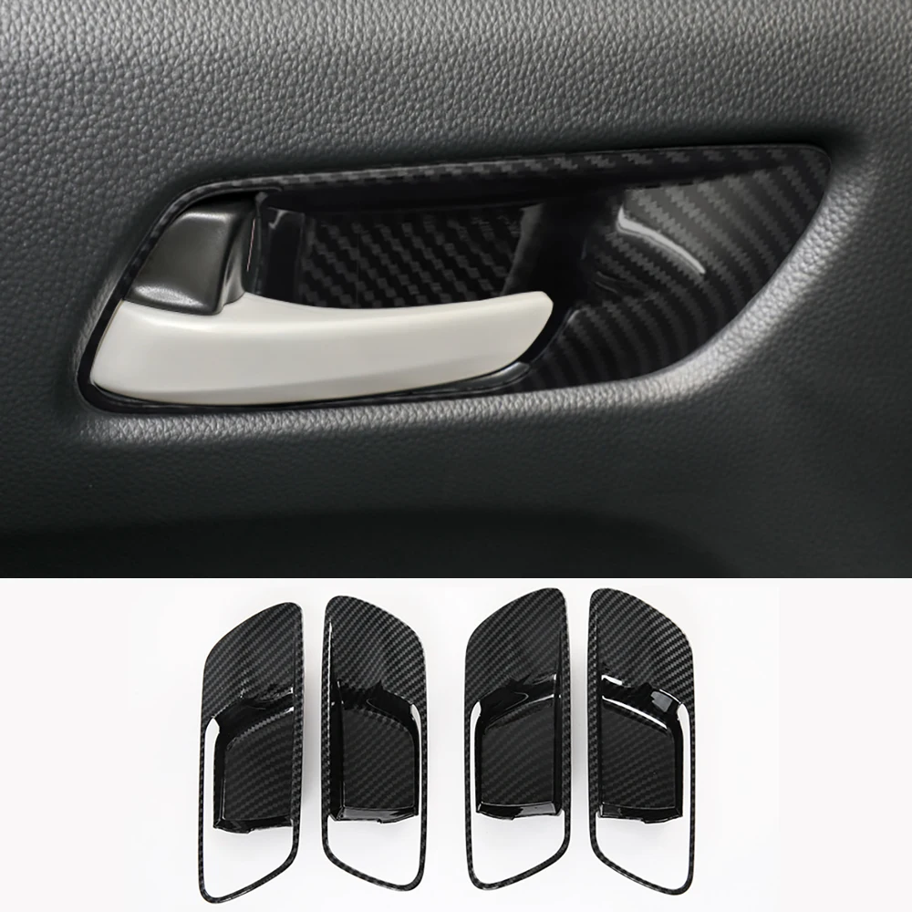 

For 2021-2024 Honda Jazz FIT Interior Door Handle Bezel Trim Cover Stickers Carbon Fiber Look Auto Accessories