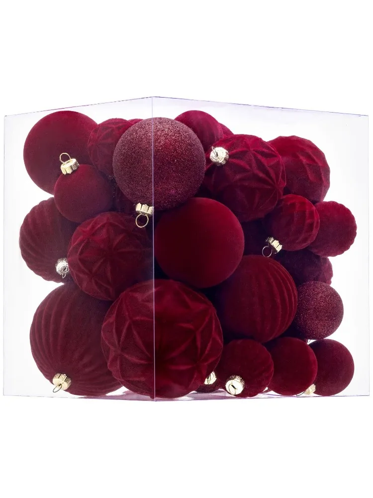 

6 см бархатный рождественский шар флокированный орнамент подвесное украшение для рождественской елки и дома