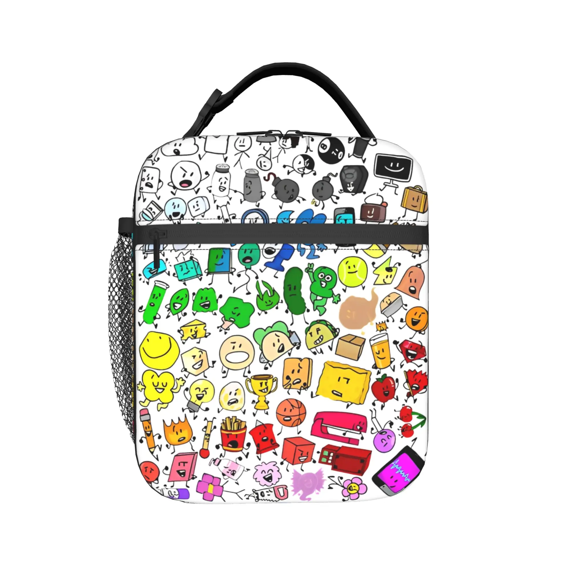 BFDI Insulated Lunch Bag Cooler Bag Reusable,Lunch Container Battle for Dream Island High Capacity Lunch Box Tote Food Bag
