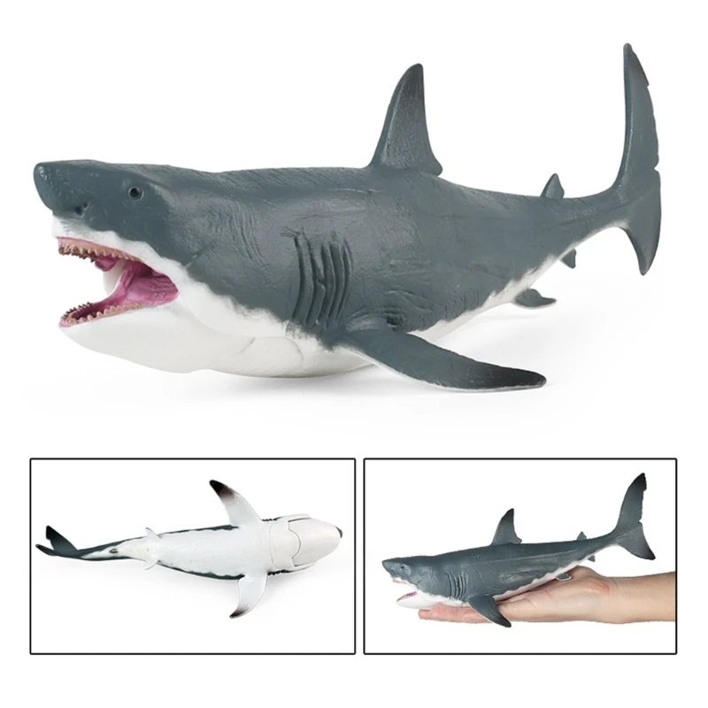 F19F Cool Megalodon Figure Exquisite Statue Megalodon Imaginative Play Photo Props