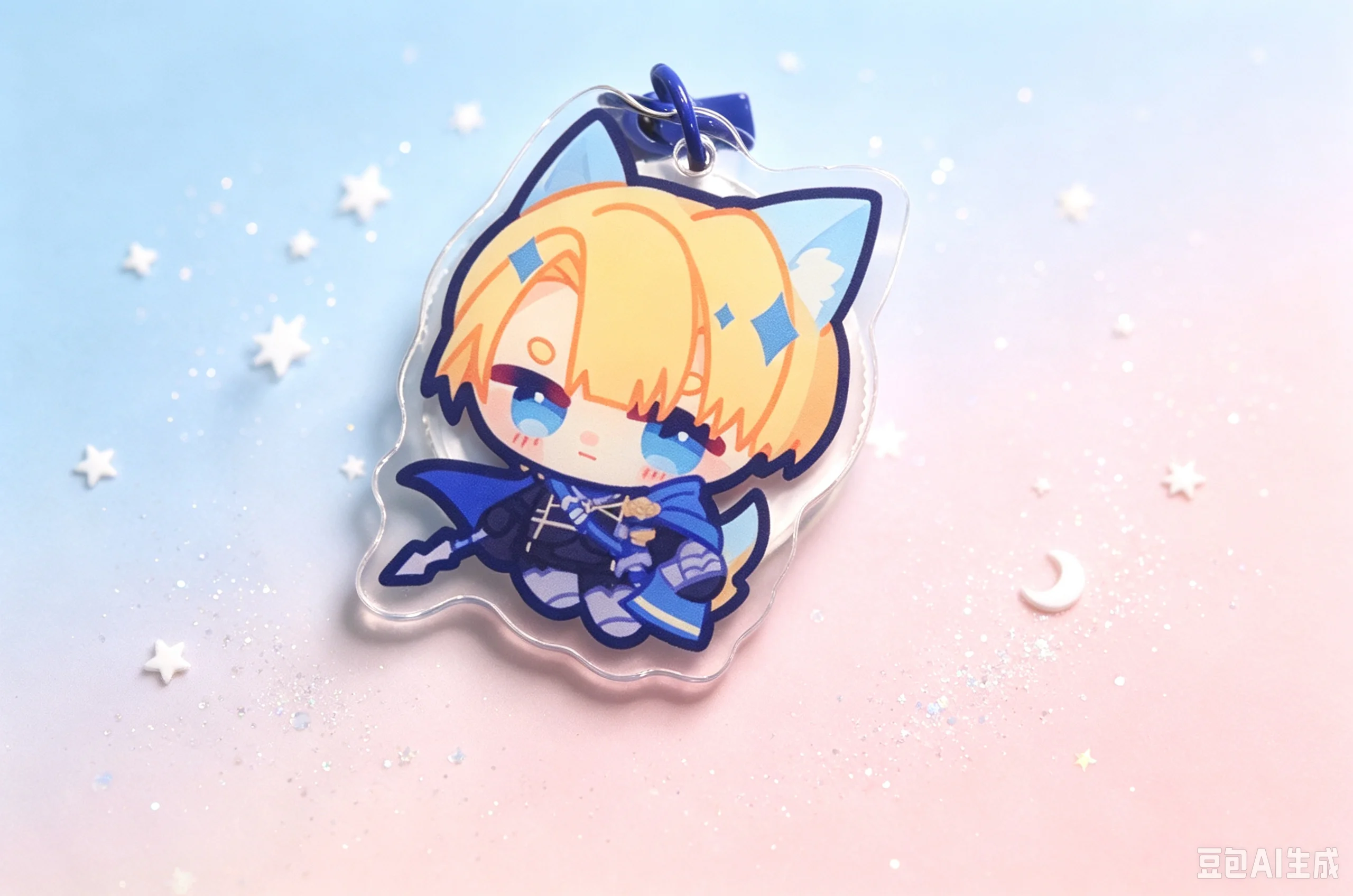Kawaii fe3h Cat Ear Q Version Anime Character Acrylic Keychain, Cute Cartoon Bag Charm Double Sided Acrylic Pendant Fan Gift