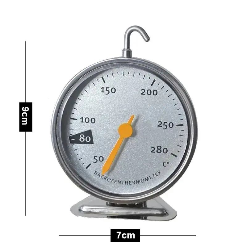 Stainless Steel Large Dial Oven Thermometer Hang Or Stand Cooking Meat Food Baking BBQ Temperature Measurement Kitchen Supplies