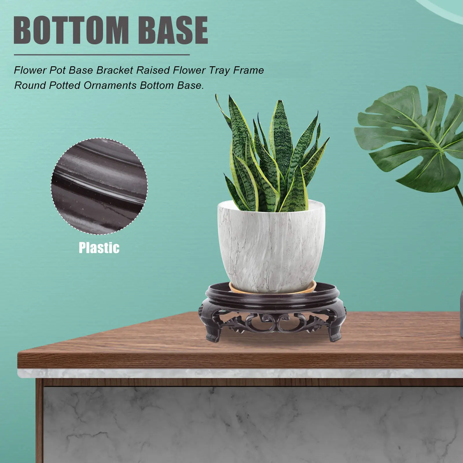 5Pcs Flowerpot Base Display Stand Plastic Decorative Holder Pedestal for Home Tabletop Plant Flower Pot Display