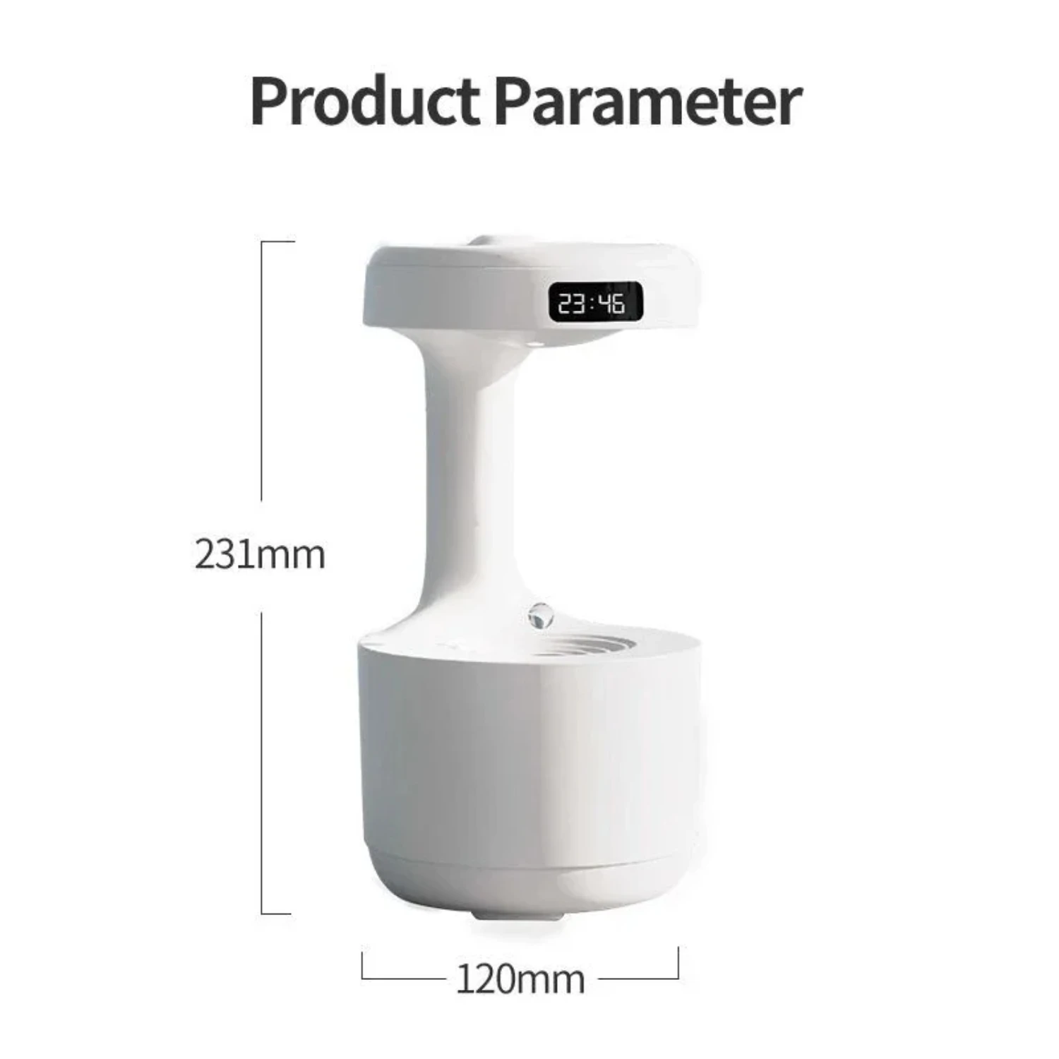 Penyebar minyak esensial anti-gravitasi yang bergaya dan tanpa bobot dengan lampu malam tetesan Air dan pelembap udara-800ml. Meningkatkan yo