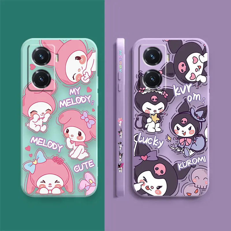 Phone Case For VIVO Y55S Y31 Y33S Y55 Y51S Y52S Y53S Y66 Y73S Y77 5G Y93 Case Cover Funda Cqoue Shell Cute My M-Melody K-Kuromi