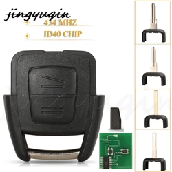 Jingyuqin 2 Buttons Car Remote Key 434Mhz ID40 Chip For Opel Zafira Astra G A Fod 93176615 BOSCH TS ASTRA System
