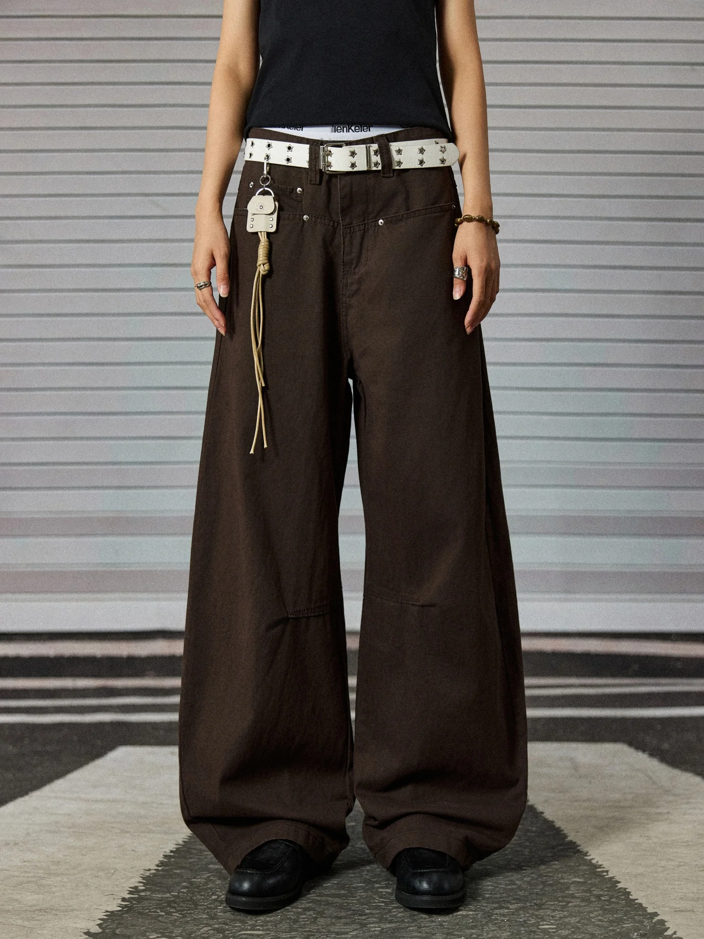 Cleanfit American Retro Wide Leg Men's Jeans High Street 3D Tailoring Draping Loose Workwear Long Trousers Straight Tube