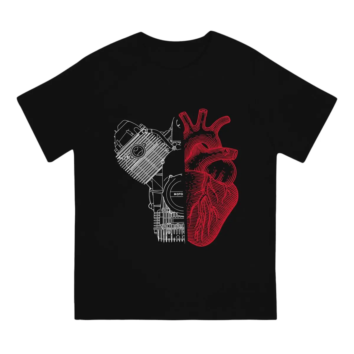 Men T-Shirt Cuore Bicilindrico Fashion Tees Short Sleeve Moto T Shirt Round Neck Clothes Gift Idea