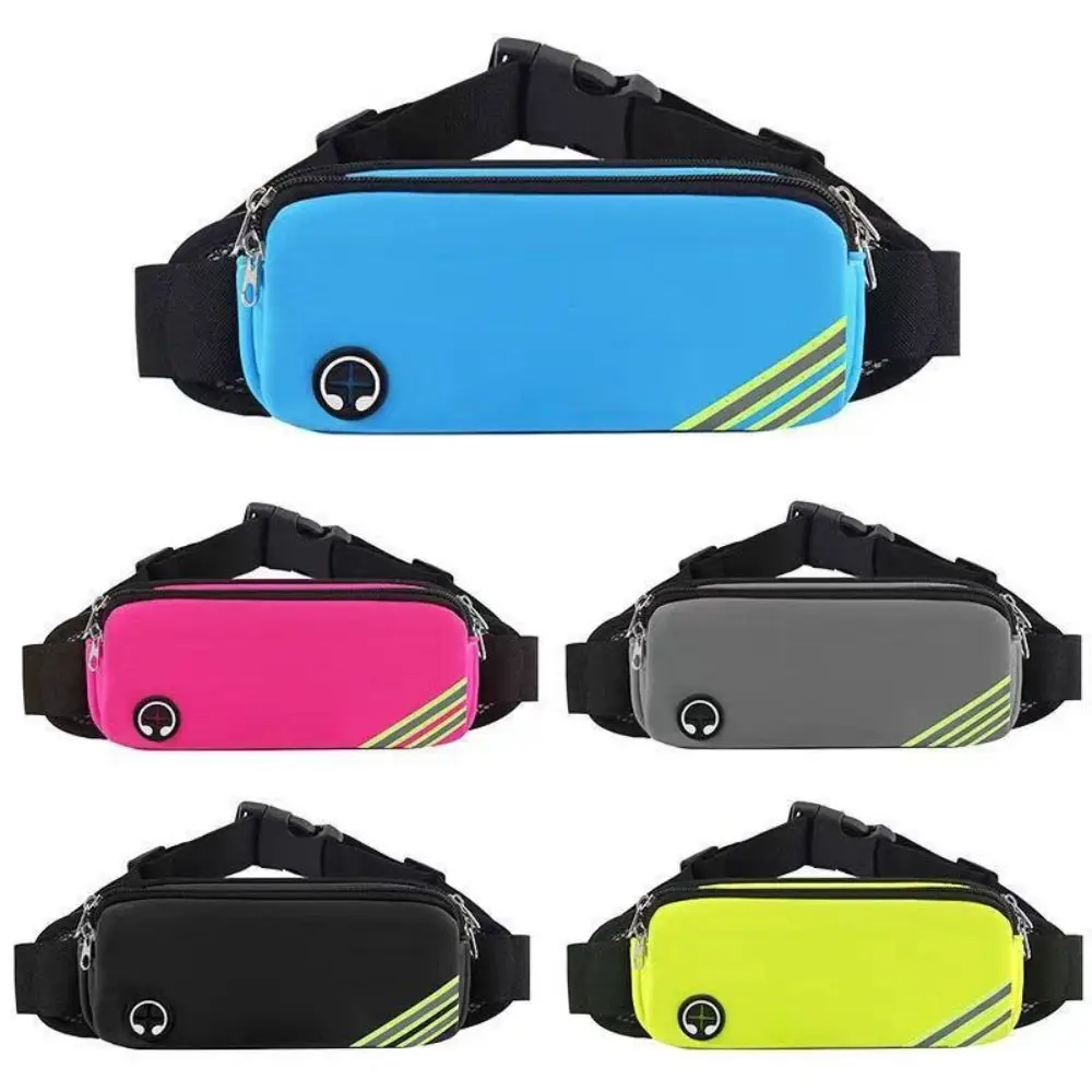 Waterproof Sports Waist Pack Reflective Strip Multi-pocket Multifunctional Waist Pack Elastic Band Terylene