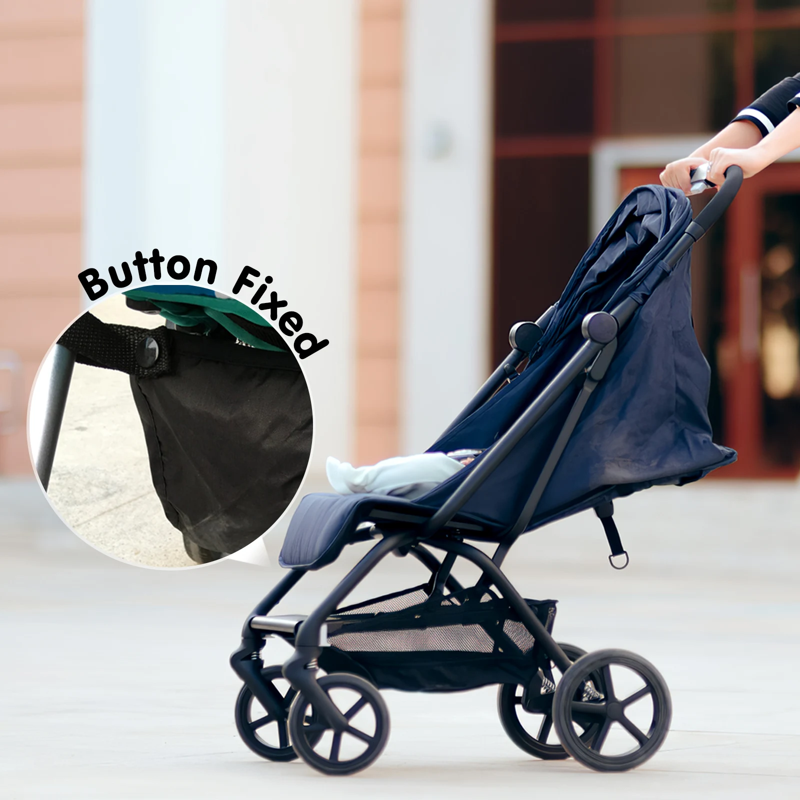 

Baby Stroller Organizer Bag Multi-Functional Waterproof Fabric Easy Carry Adjustable Stroller Bottom Storage Net Bag for Daily