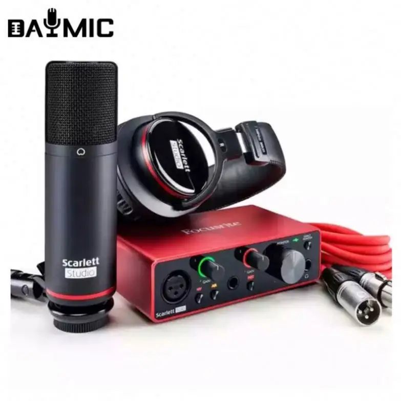 Professional studio audio interface recording Scarlett Solo PC Audio interface Condenser microphone headphone set