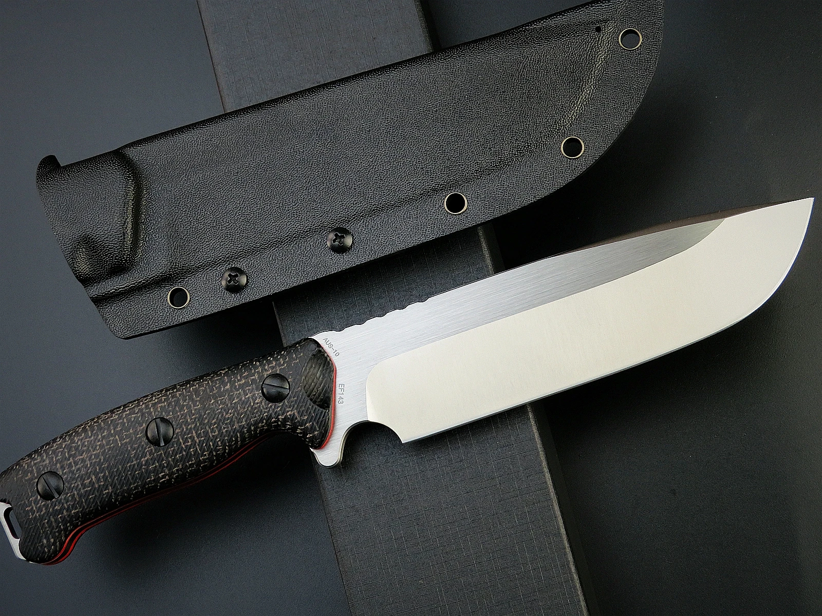 Eafengrow NEW EF143 Fixed Blade Knife  AUS-10 Stainless Steel Blade Micarta Handle Full Tang  EDC Knifes  for Camping Hiking