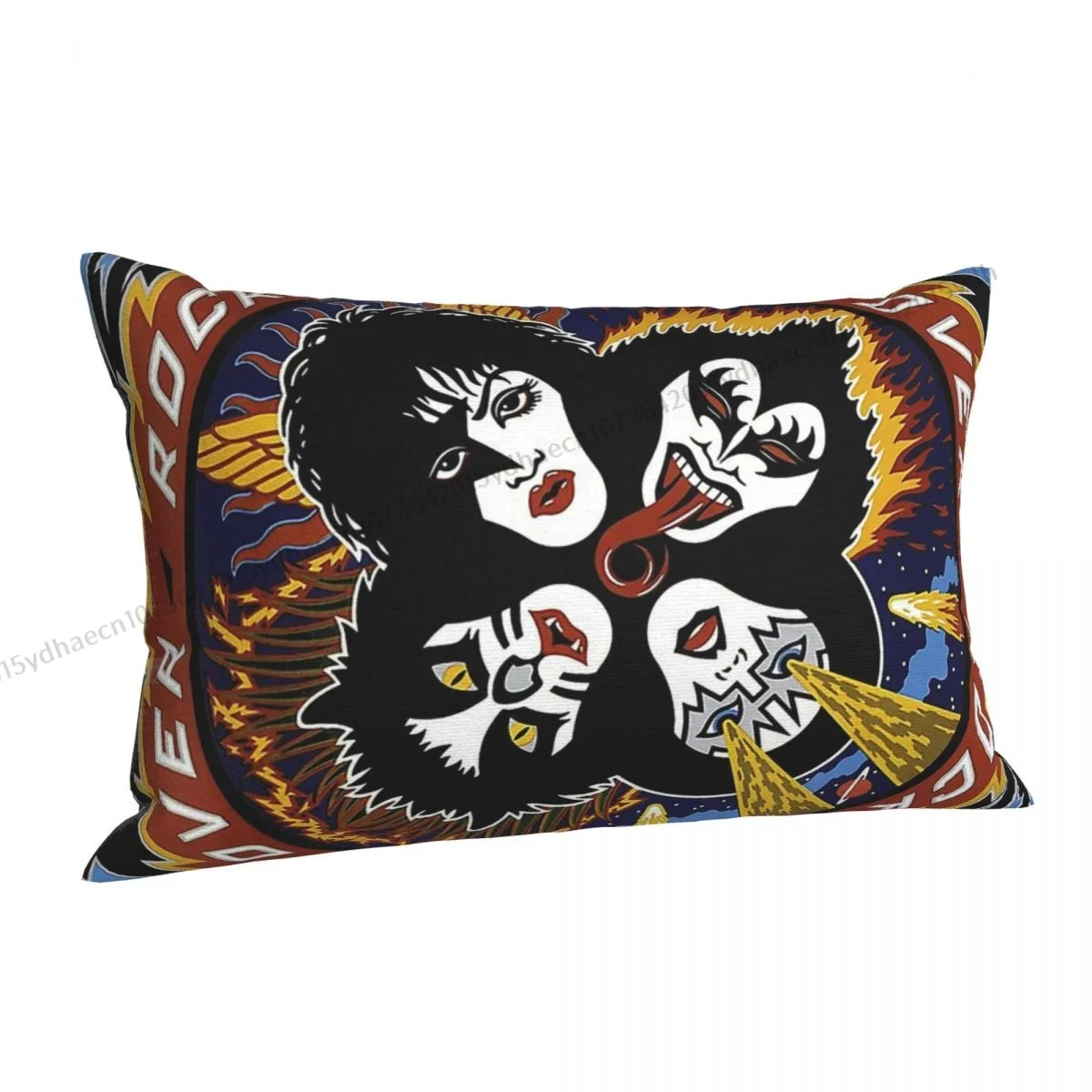 Kiss Over 40 Printed Pillow Case Rock N Roll Backpack Cushions Covers Reusable Sofa Decor Pillowcase