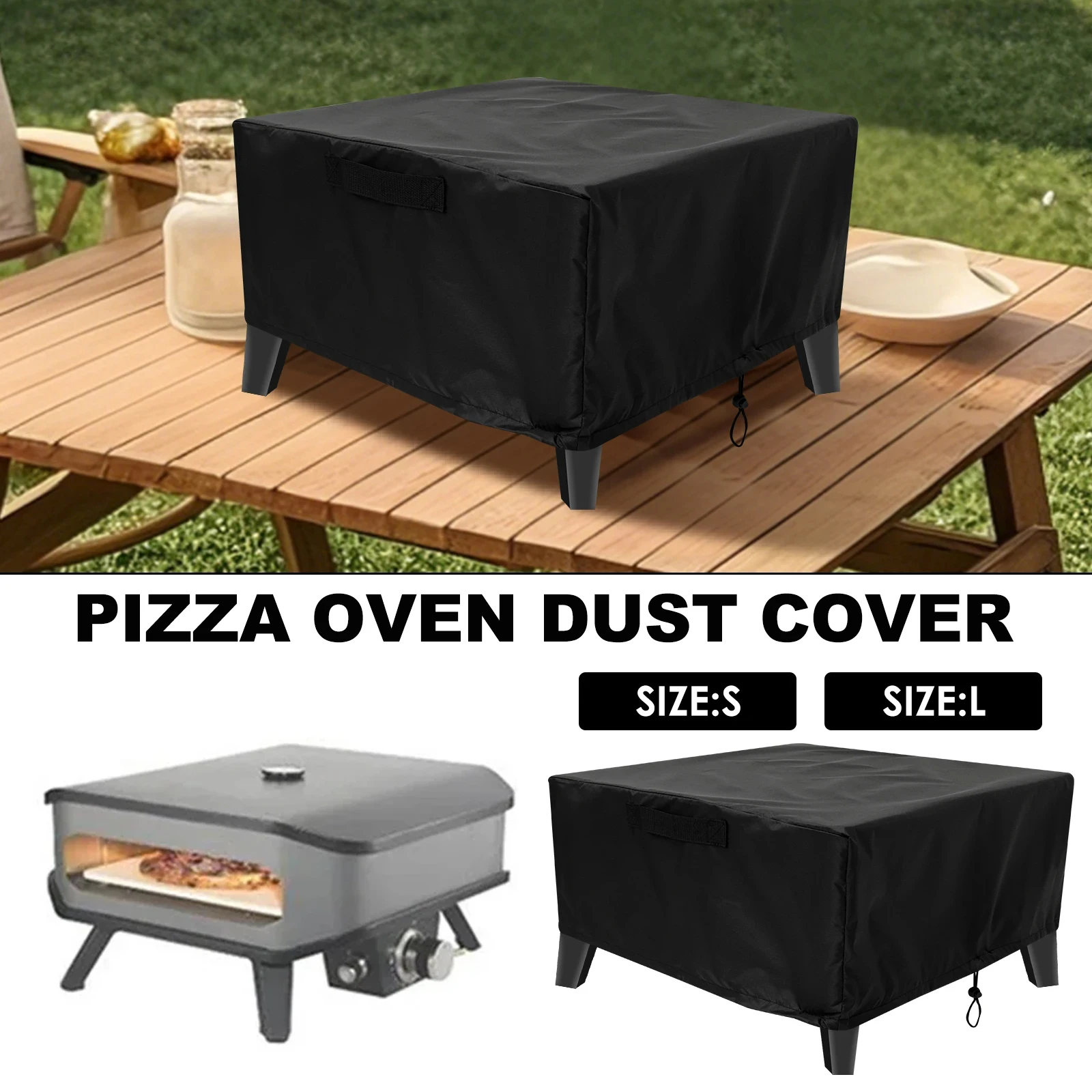 420D Pizza Oven Cover Oxford Cloth Outdoor Waterproof Protective For Cozze 90347 Gas Pizza Oven with Adjustable Buckle Strap