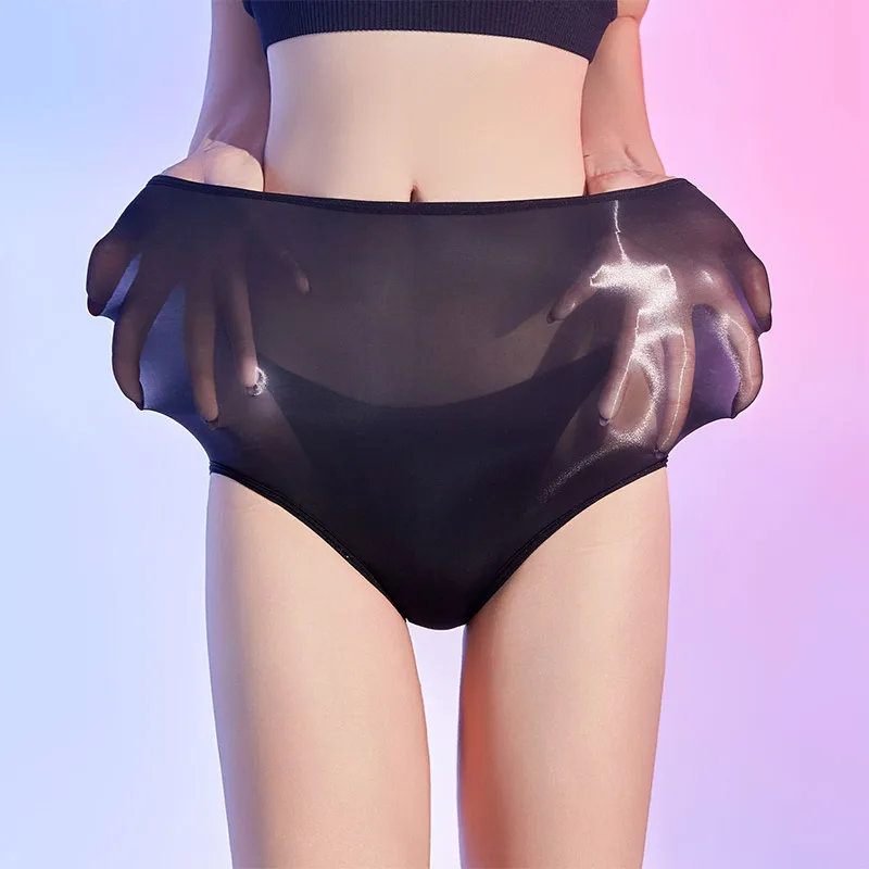 Sexy Unisex Oil Shiny Sheer See Through Boxer High Elastic Safety Short Smooth Bottom Wear Glossy Ultrathin Underwear Slim Body