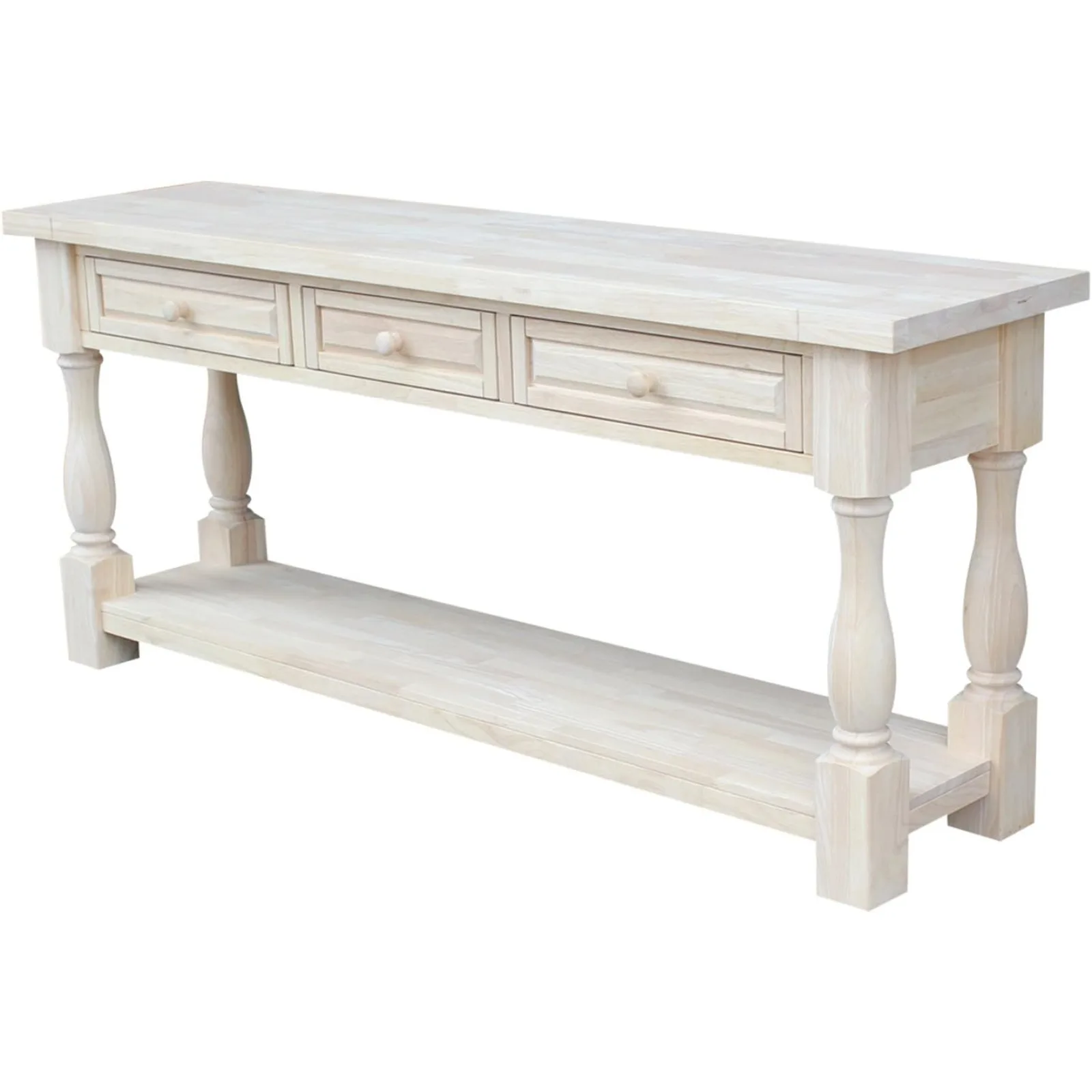 US International Concepts Tuscan, 65 by 14-Inch Console Table, Unfinished