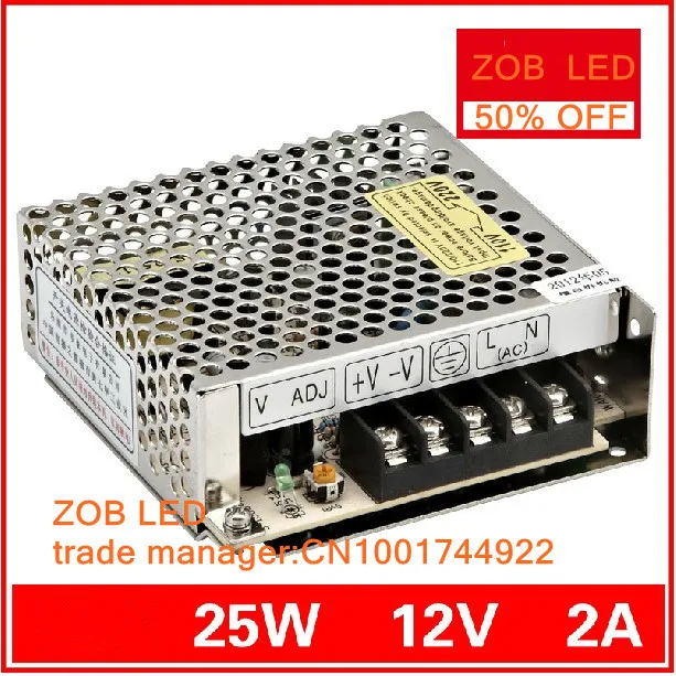 25W 2.1A LED Switching Power Supply,100~120V/200~240V AC input,Output power suply 12V  in stocks--2PCS/LOT