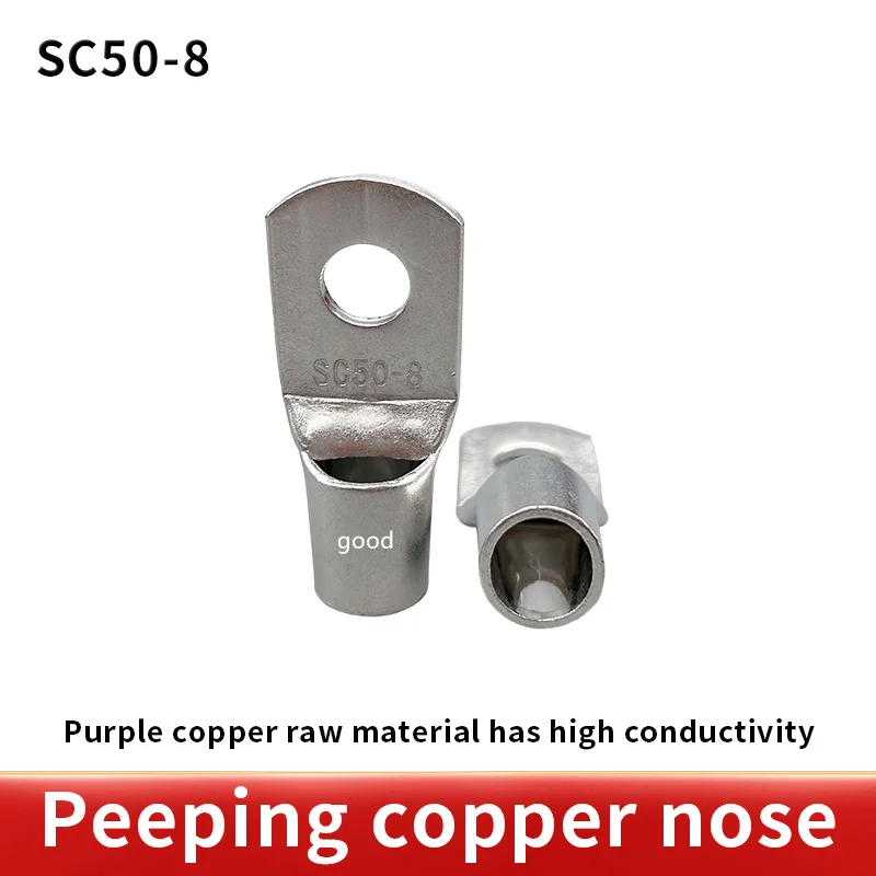 10pcs/20pcs SC50-8 Bolt Hole Tinned Copper Cable lugs Battery Terminals 50mm wire