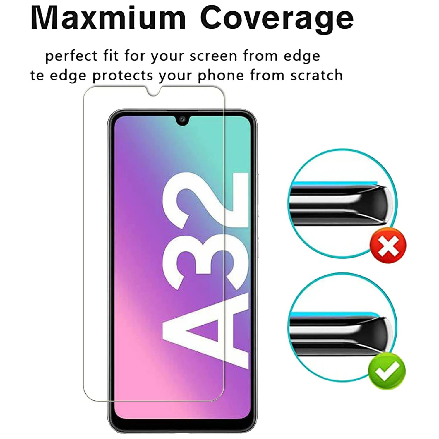 Vetro proteggi schermo HD per Samsung Galaxy A32 4G 2/4 pezzi pellicola in vetro temperato